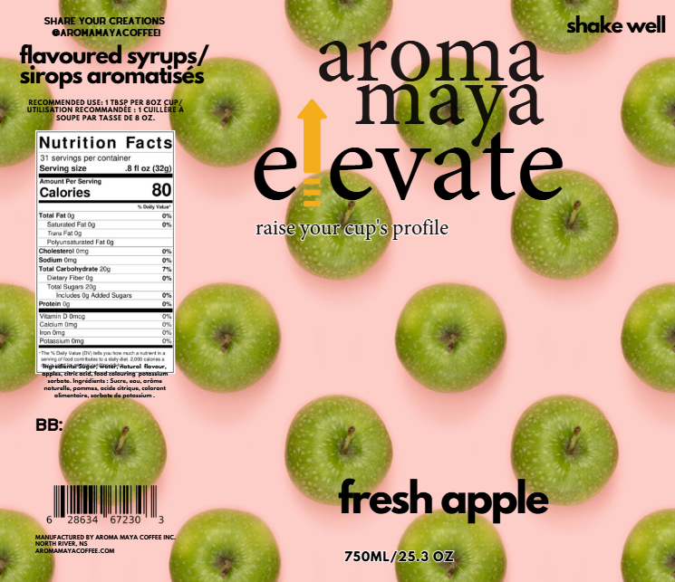 Elevate Syrup 750ml Fresh Apple
