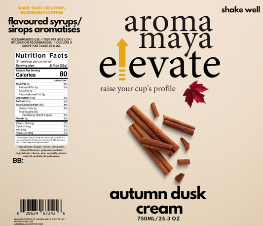 Elevate Syrup 750ml Autumn Dusk Cream