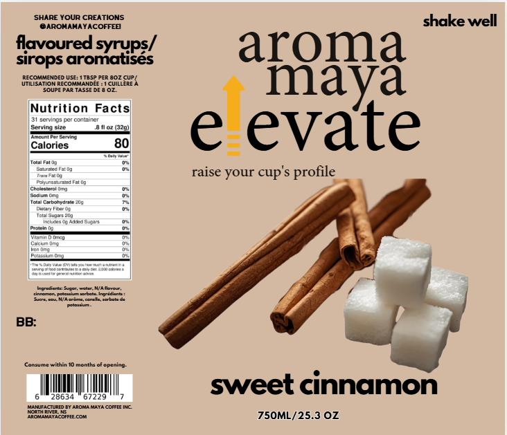 Elevate Syrup 750ml Sweet Cinnamon