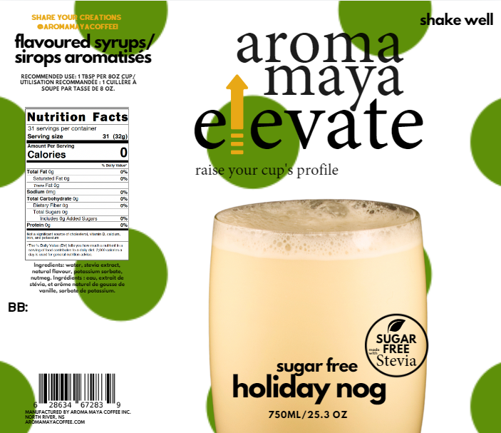 Elevate Syrup 750ml Holiday Nog